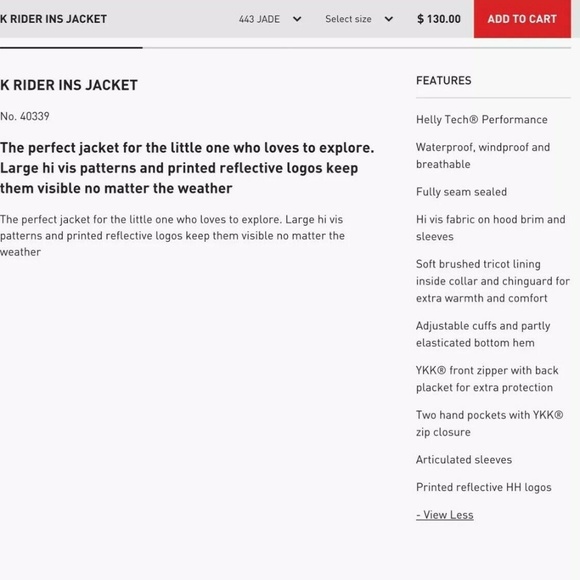 Helly Hansen Girls K Rider Insulated Ski Jacket - Picture 7 of 8